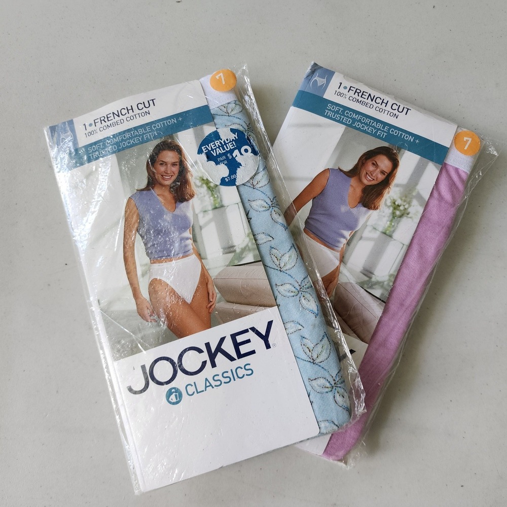 Vintage Jockey Panties Size 7 Classics French Cut High Leg Cotton Underwear 2003
